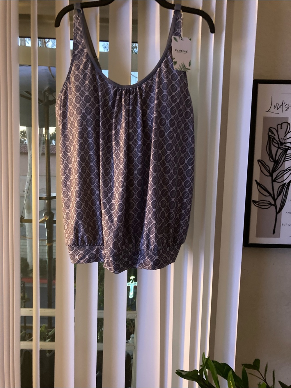Patterned Lavender Scoop-Neck Camisole